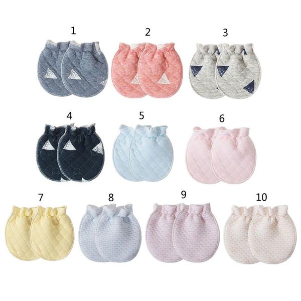 

hair accessories 1pair cotton gloves born baby protection face anti grasping scratching mittens warm winter glove, Slivery;white