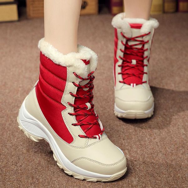 

2020 new women shoes pu boots winter snow boots female warm zapatos mujer bota classic women shoes bota feminina casual, Black