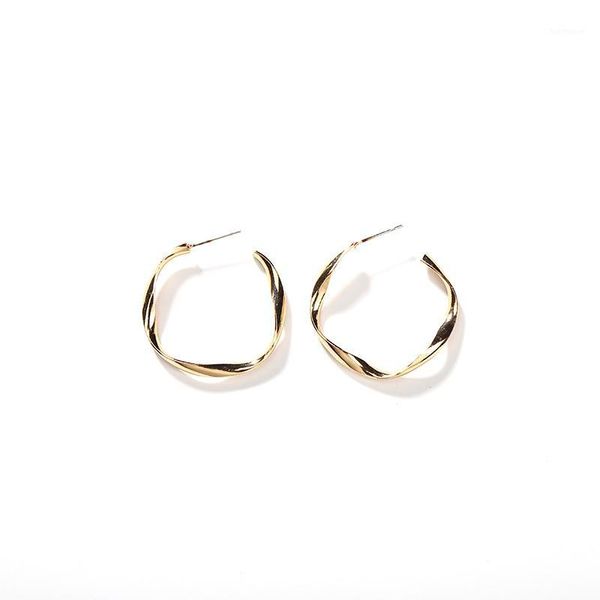 

personalized irregular twisty circle geometric silver golden oversize hoop earrings for women1