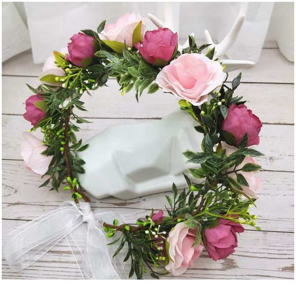 

women wedding flower crown festival headband women wedding hair accessories girl bridal floral garland wedding floral qylvxe