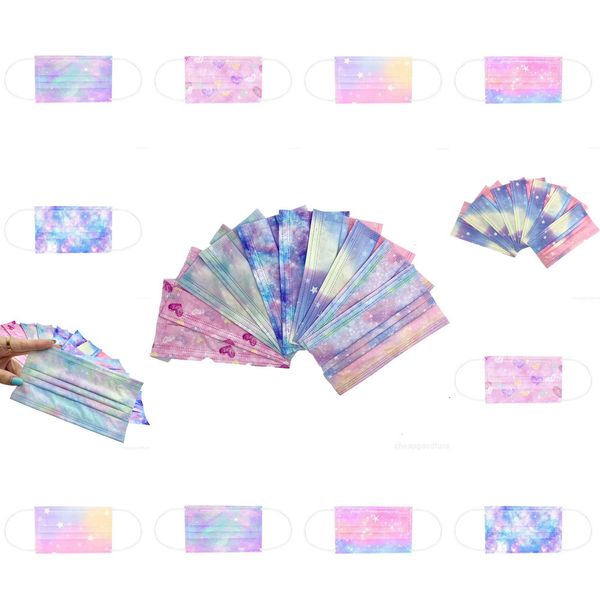

factory ear designer with disposable face elastic loop ply breathable dust air anti-pollution fashion print starry sky