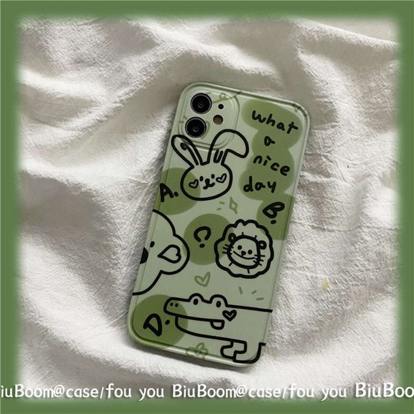 

ins cartoon green zoo is suitable for 11pro max x mobile phone shell xr xs se2 / vip 11 japan and south korea 7p personality4fre