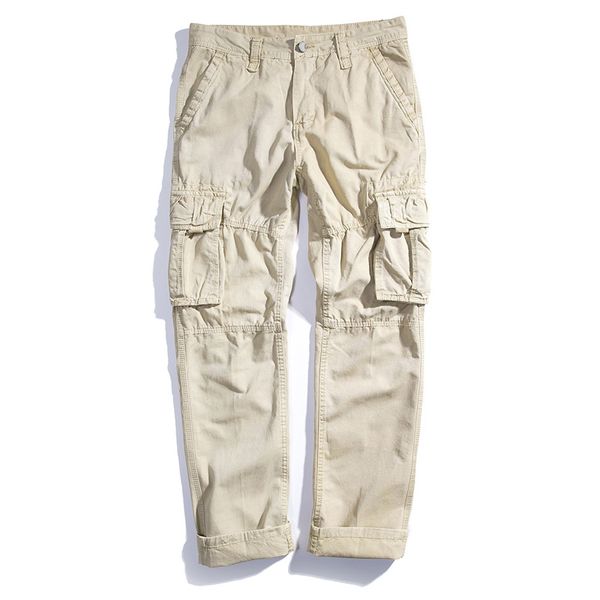 

2021 new quality cargo of men, loose multi-pocket overalls for men plus size long pants f37 izza, Black