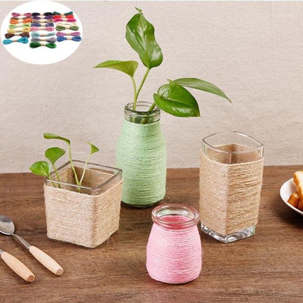 

yarn color rope diy 2mm linen cord po wall craft decoration rope1, Black;white