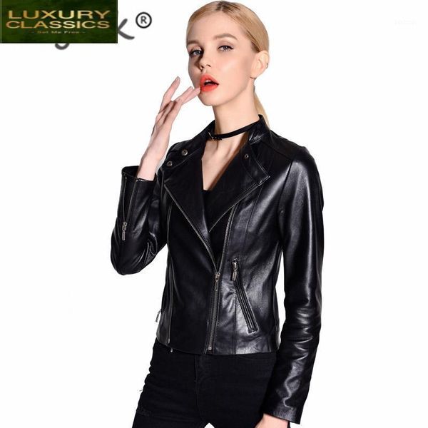 

coat sheepskin 100% real female streetwear montone genuine leather jacket women natural leather coats and jackets women1, Black