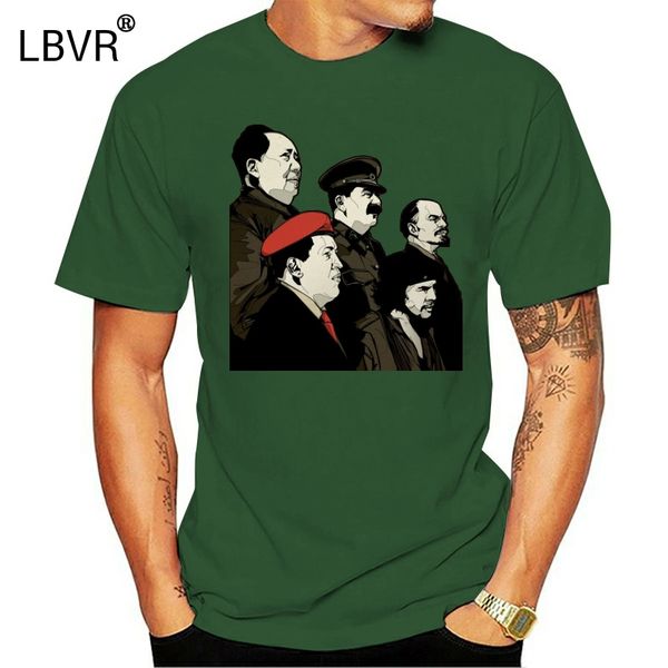 

100% хлопок o-образный вырез на заказ печатного tshirt мужчина футболка ленина сталин мао che guevara chvez женщины футболка спортивная с ка