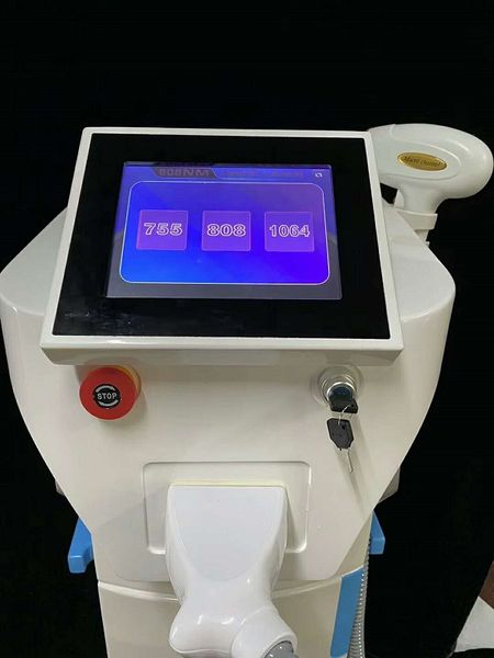 

755 808 1064 three wavelength 808nm diode laser hair removal skin rejuvenation machine ice point hair removal factory price, Black