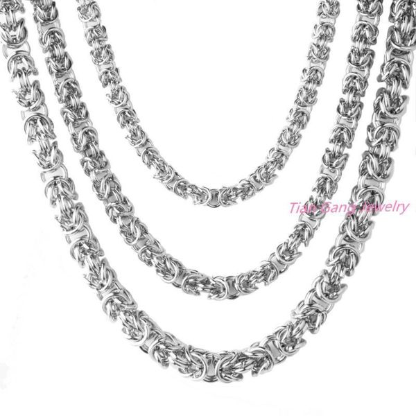

6/8/10mm wide 16-40 inch round box silver color stainless steel necklace mens boys chain jewelry, Black