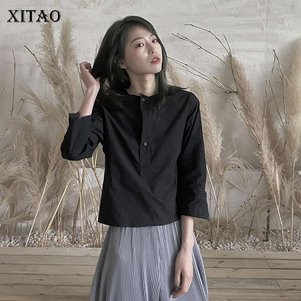 

xitao black women blouse fashion new women 2020 spring summer full sleeve small fresh 2020 spring summer loose shirt dmy42671, White