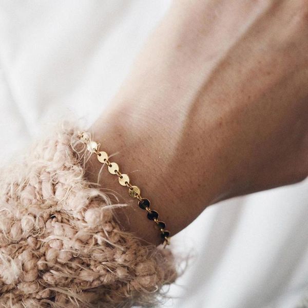 

disc chain bracelet adjustable copper bracelet ankle bracelets for women friend dainty wholesale jewelry, Golden;silver