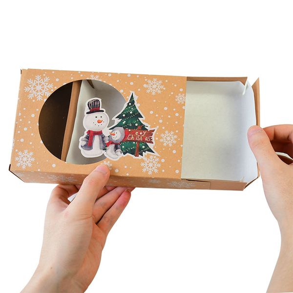 

8pcs kraft paper cookie gift boxes santa claus gifts bags merry christmas decorations for home navidad new year 2021 q1218
