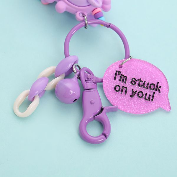 

cartoon rainbow wing unicorn keychains silicone alloy car key ring cute women bag keys buckle eco friendly 4 5nm e1