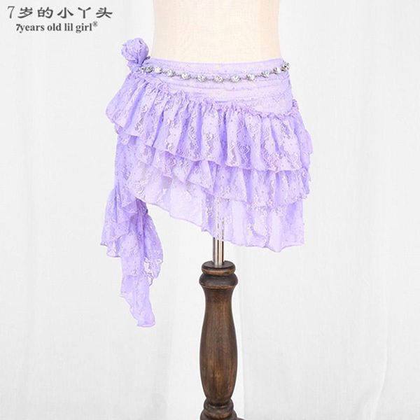 

stage wear belly dance scarf lace gothic tribal over skirt mini, Black;red