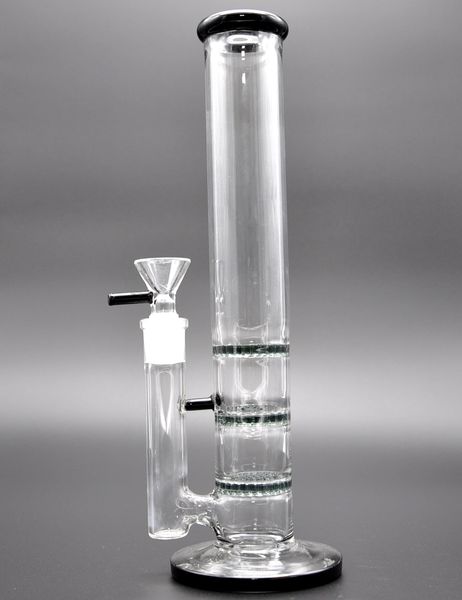 12 İnç Cam Boru Çeşitli Renk Siyah Cam Bong Üç Katman percolators 3 Kütle Tarak Filtre Ve 1 Perc Water bonglar Nargile 18MM Ortak