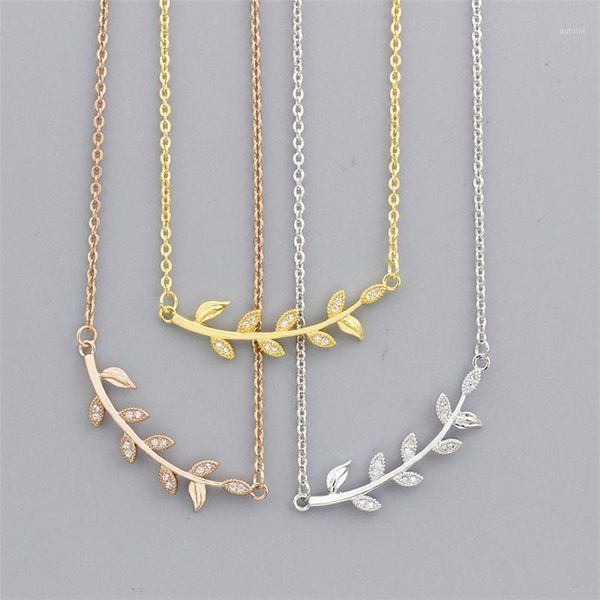 

wholesale sideways silver color feather necklace for women bridesmaid gift stainless steel chain branch pendant collier mujer1