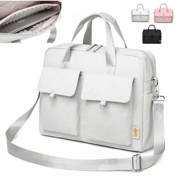 

lapbag women men briefcase document handbag large capacity messenger shoulder bag portable notebook file bags 14 15.6 inch