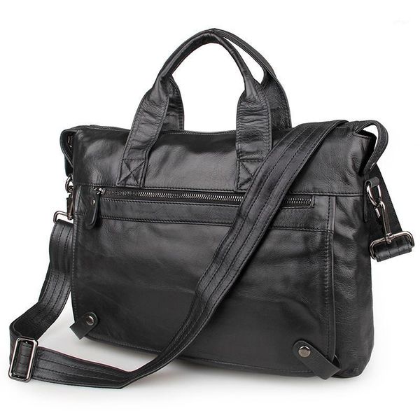 

j.m.d handbag men genuine leather messenger bag fashion black leather briefcase lapbag shoulder bags 7120a-11