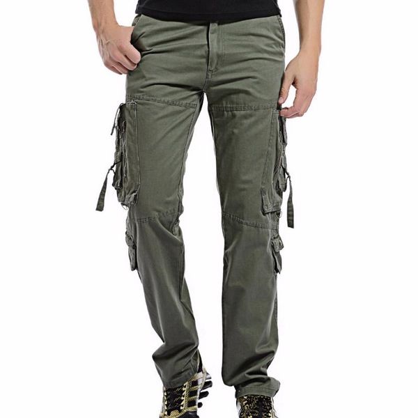 Pantaloni da uomo Pantaloni cargo multitasche da uomo Pantaloni da combattimento in cotone da uomo Pantaloni da jogging casual da uomo Taglie forti 42