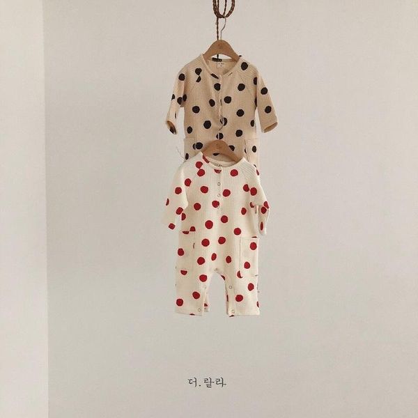 

2020 baby autumn polka dot crawl suit boy girl jumpsuit, Blue