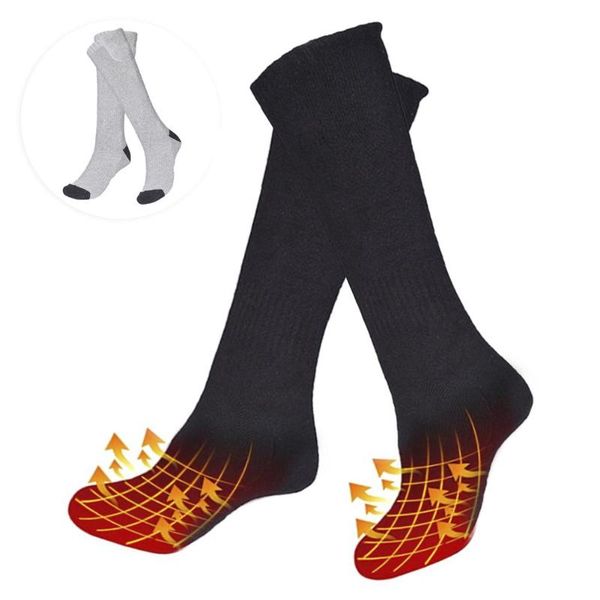 

sports socks electric heating usb rechargeable women men winter outdoor camping hiking skiing cycling sport heated foot warmer, Black