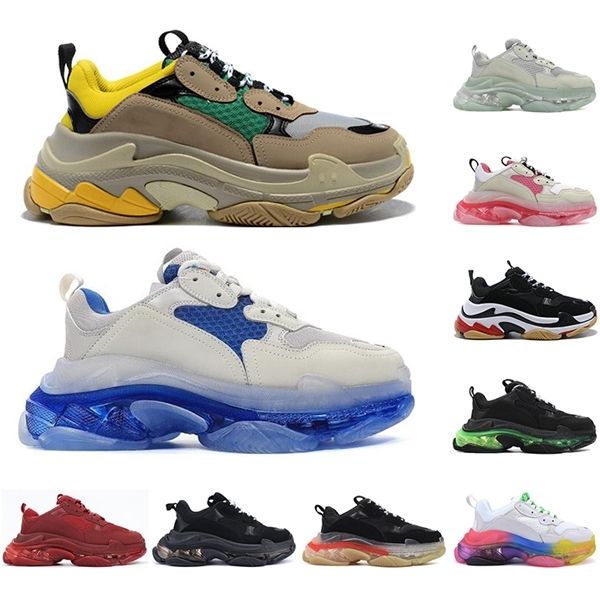 

women men track shoe dad casual shoes crystal bottom triple s leisure shoes sneaker for womens vintage old grandpa mens trainer chaussures, Black
