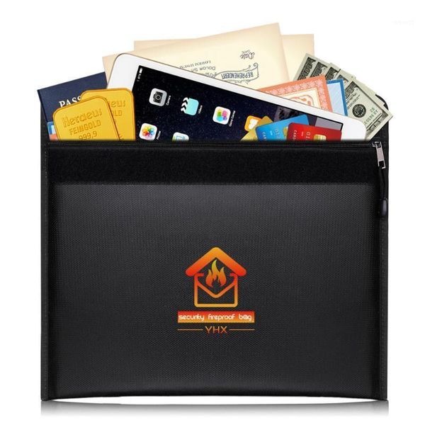 

briefcases portable fireproof waterproof document bag briefcase envelope file folder cash pouch money safe bags for home office1