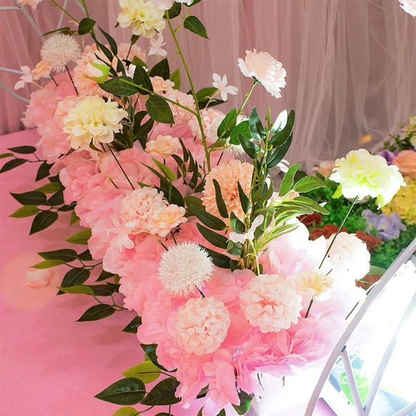

artificial flower centerpiece flower arrangement party wedding decor arch backdrop road lead row table runner ball