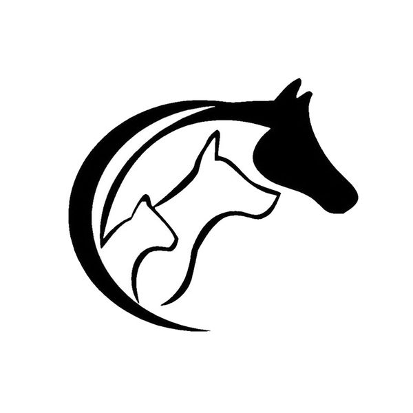 

13cm*11.4cm funny animal lovers horses dog cat cartoon personalized car stickers black/silver c2-3097