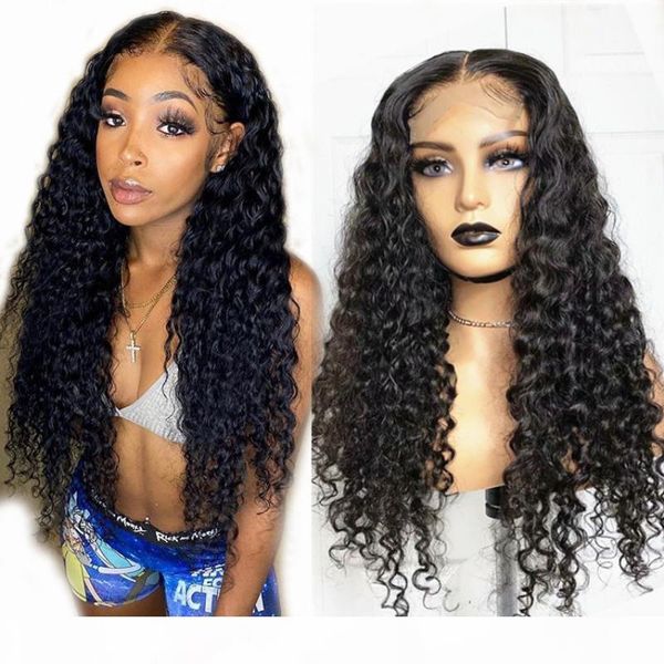 

8a mongolian n virgin hair loose wave 200 density lace front wig loose curly glueless full lace human hair wigs for black women, Black;brown