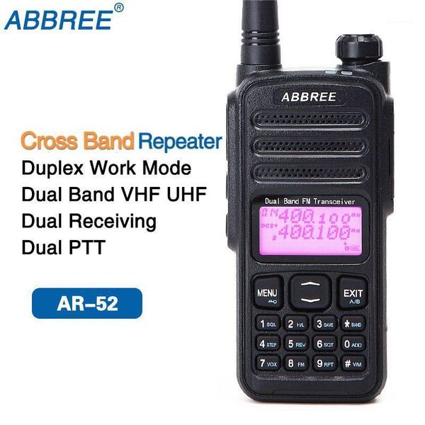

abbree ar-52 duplex cross band uhf vhf dual band 136-174/400-480mhz dual receiving 2-pwalkie talkie ham radio1