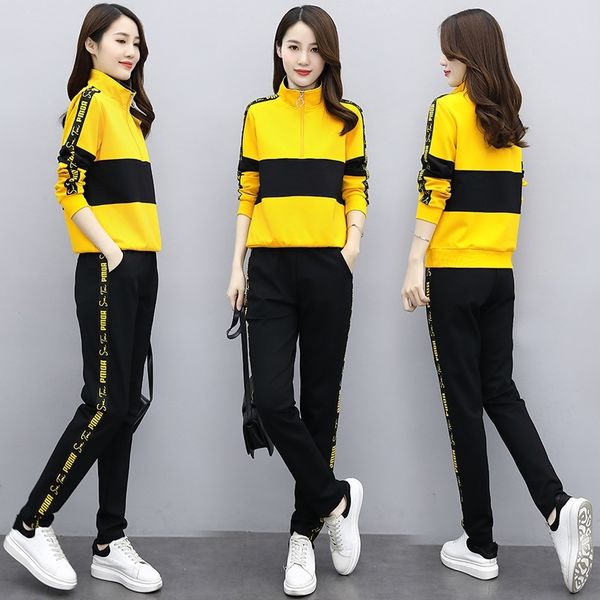 

em15x early sports leisure foreign women's autumn dress 2020 new suit style autumn temperament early aging twosports two-piece goddess, Gray
