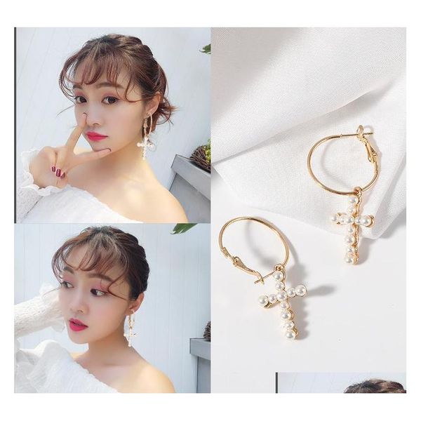 

fashion jewelry women earrings beads cross dangle earrings lady' sqcosg beauty888, Silver