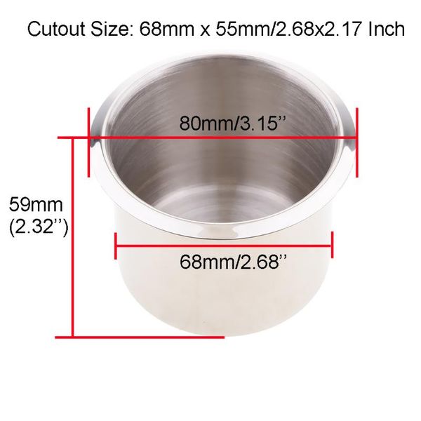 

6шт универсальный морской лодка подстаканник, 68x55mm из нержавеющей стали drop in drink подстаканник для покера таблицы, couch