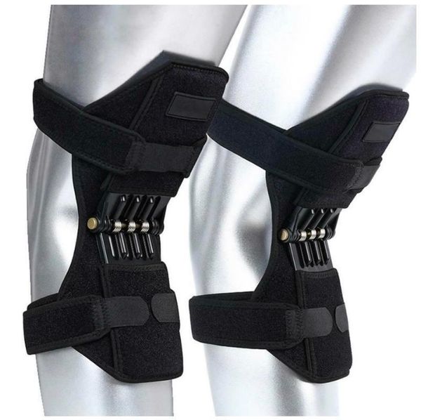 

elbow & knee pads protection power joint support brace lift rebound spring force protector1, Black;gray
