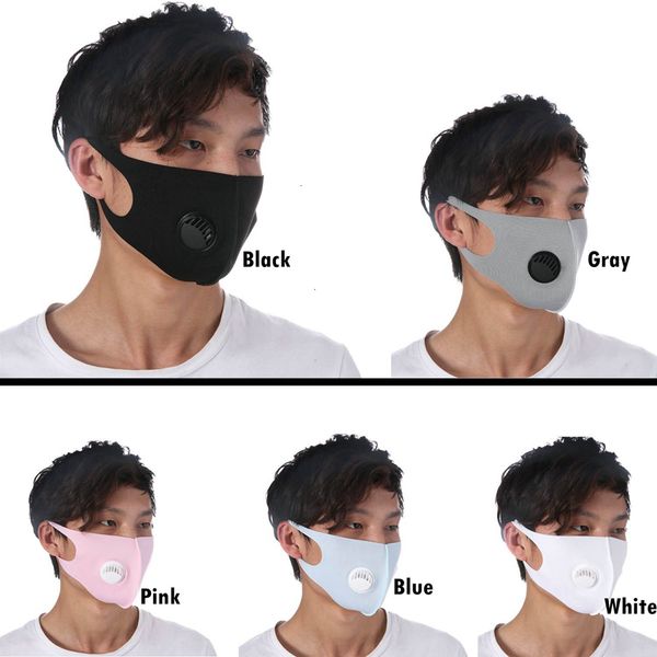

ice silk colors 5 face mask anti dust pm2.5 reusable windproof mouth cover with breather valve ljjo7792