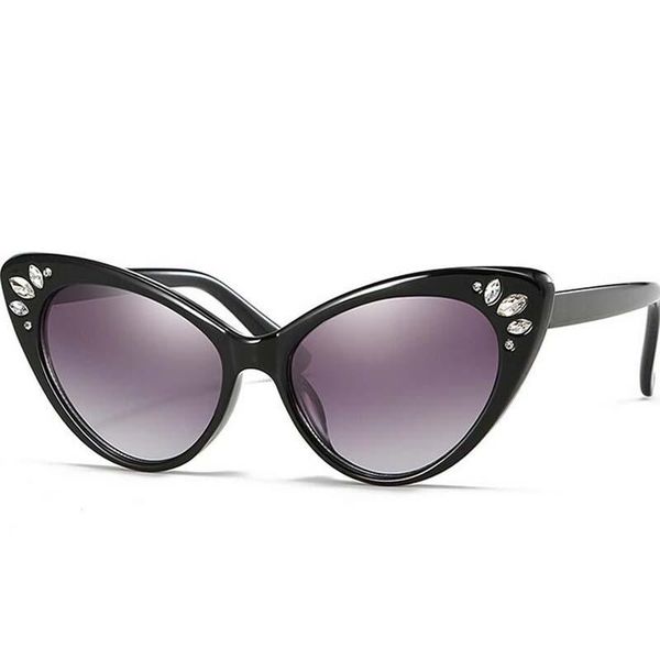 

luxury cat eye sunglasses women 2020 rhinestone sunglasses female crystal vintage cateyes sunglass shades uv400, White;black