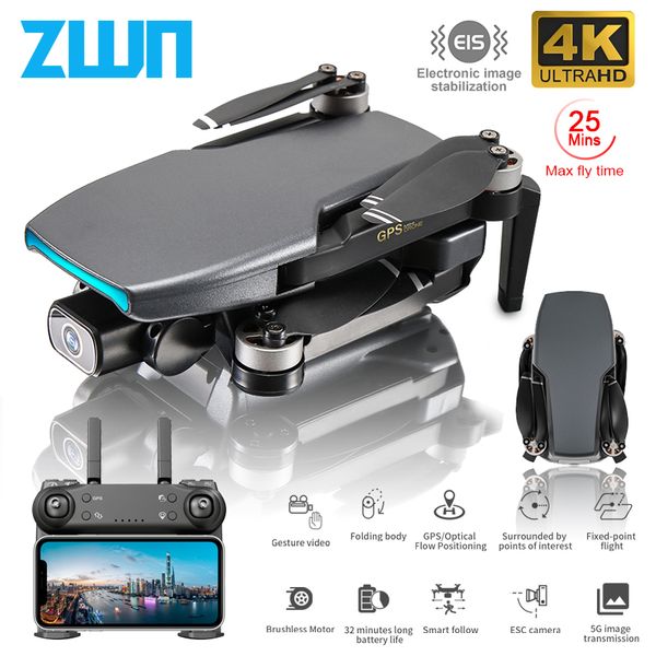 

zwn sg108 gps drone with 5g wifi fpv 4k hd dual camera brushless optical flow rc quadcopter follow me mini dron vs l108 ex5