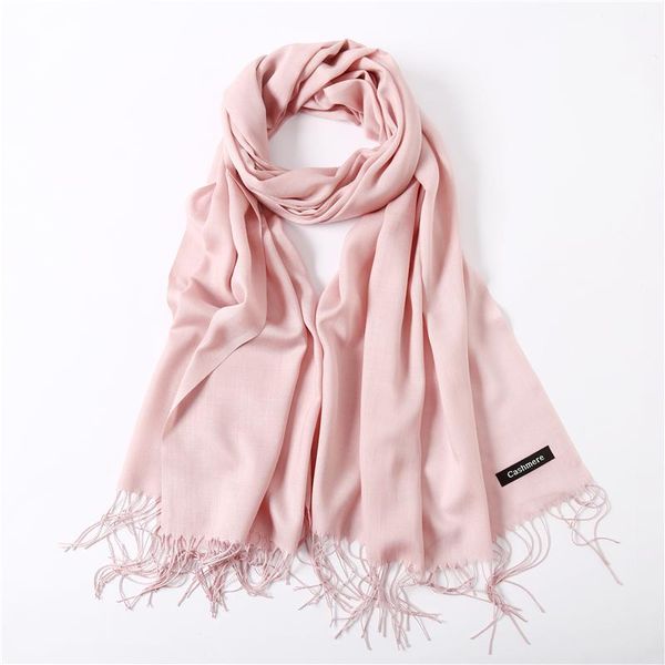 

2020 solid color soft women scarf cashmere like scarves lady summer thin shawls wraps winter pashmina femal hijab headband bbyfqg bdehome, Blue;gray