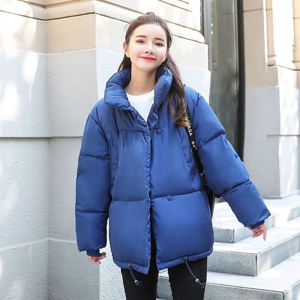 

2021 newwinter women jacket thick warm female collar coats short autumn cotton jackets akhb, Black