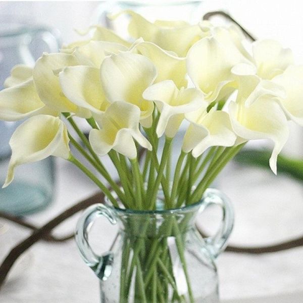 

1 PCS Fake lily Artificial decorative flowers PU Real Touch Mini Calla Lily for Wedding home party table decoration flower cheap
