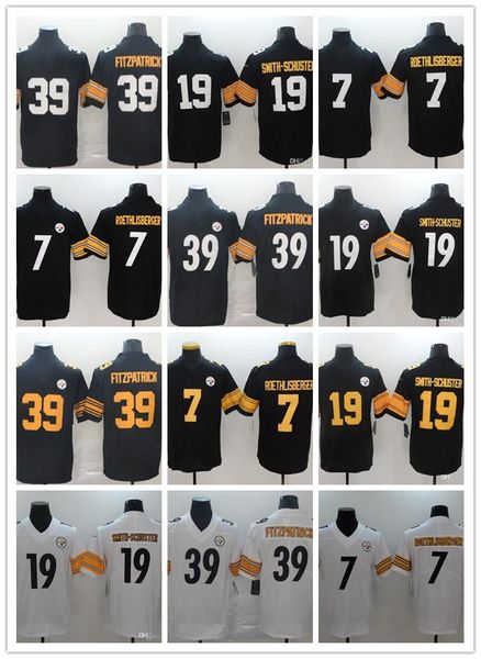 

men women pittsburgh steelers 7 ben roethlisberger 19 juju smith-schuster 39 minkah fitzpatrick football jerseys, Black;red
