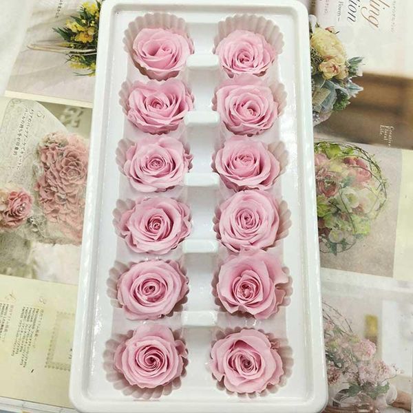 

decorative flowers & wreaths 1 box preserved flower immortal rose 3cm diameter mothers day gift eternal life material box1