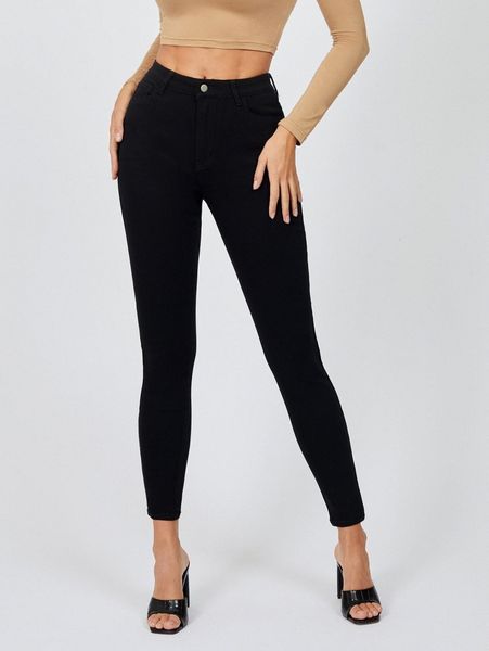 

tall high waisted zip up skinny jeans r3dm#, Blue