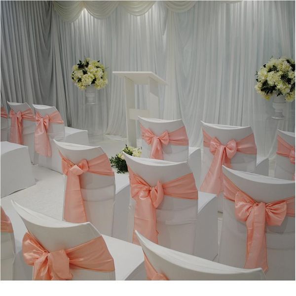 

1pc satin fabric chair sashes wedding chair knot cover decoration chairs bow ties for wedding banquet party eve qylhuh