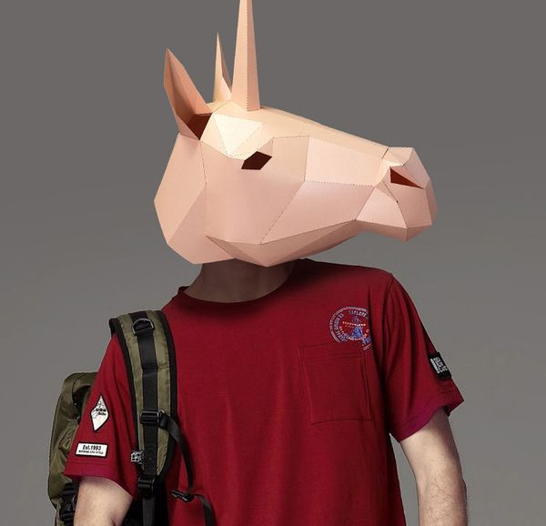 

halloween cut unicorn 3d pre costume cosplay diy paper craft model mask christmas