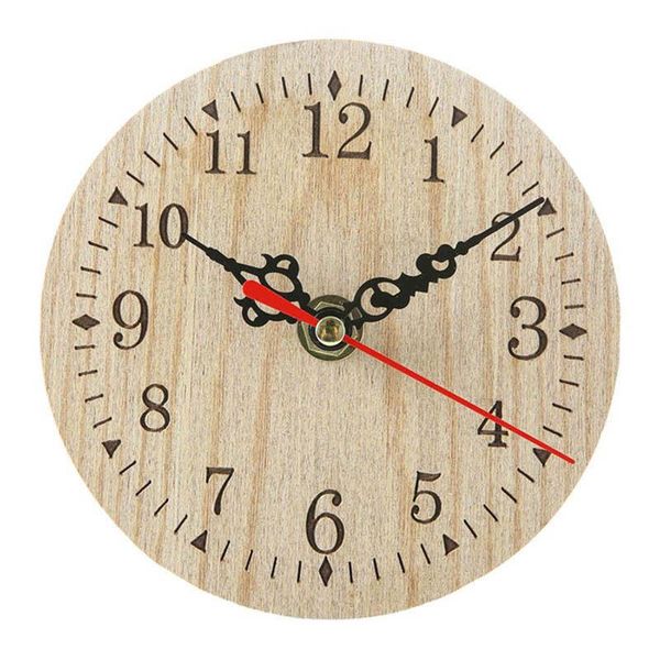 

wall clocks retro vintage style wooden round small clock quiet numerals quartz home
