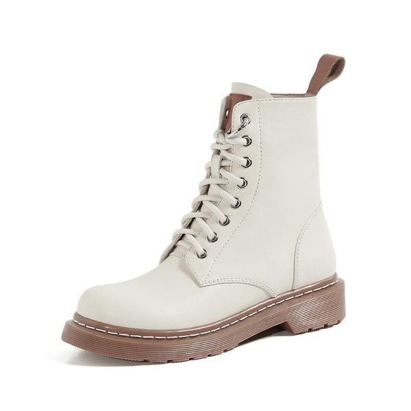 

sklfgxzy new winter genuine leather women boots motorcycle boots outdoor black white cowhide women shoes ankle lace-up