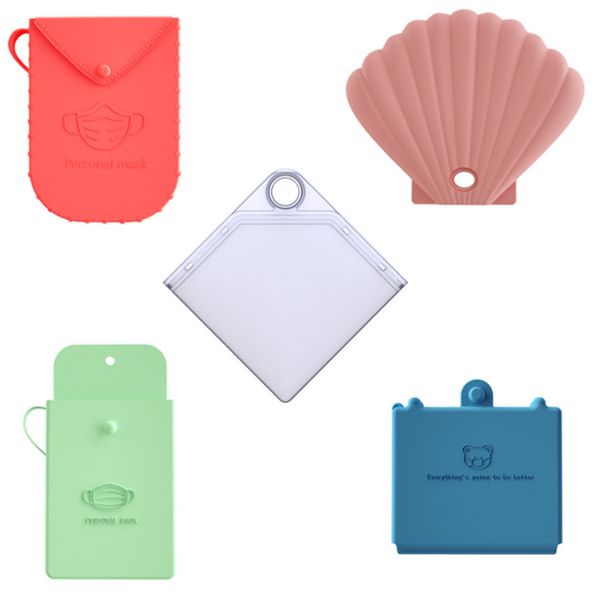 

easy to clean folding silicone mask storage box holder case container