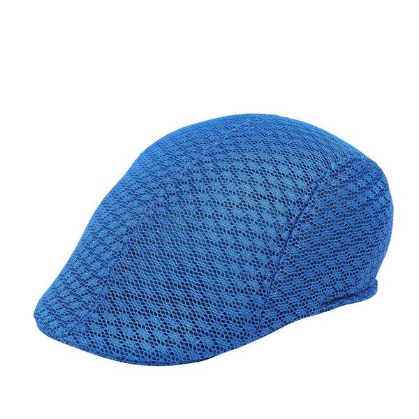

berets breathable solid color simple mens winter men women soft net retro hats casul warm comfort beret muts, Blue;gray