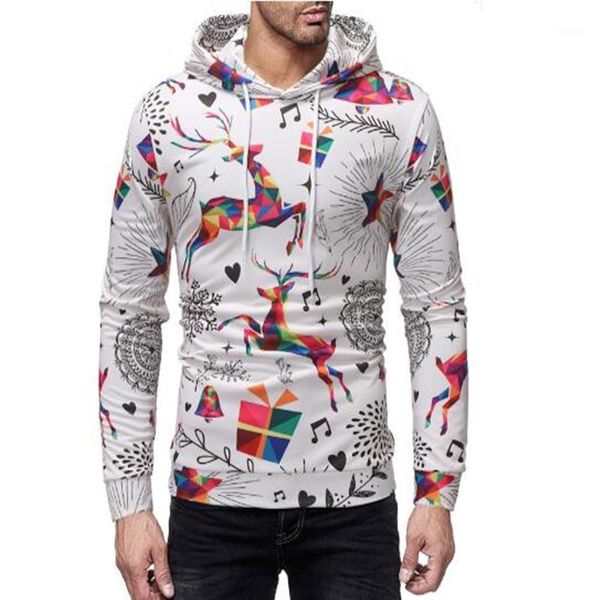 

new autumn/winter men's clothing creative christmas printed hoodie men's hoodie1, Black